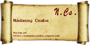 Nádassy Csaba névjegykártya